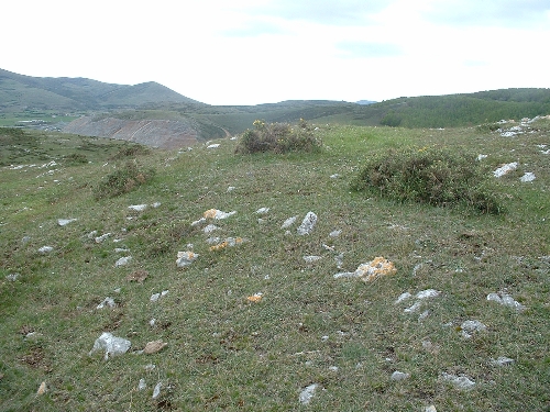 Restos del posible terraplen en el campamento romano de El Pedrón. Fotografía: Rafael Bolado del Castillo
