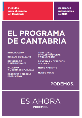 Cartel programa electoral PODEMOS Cantabria 2015