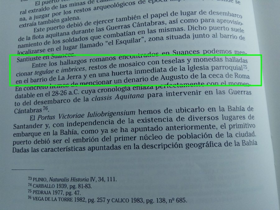 Fragmento "Las comunicaciones en la Cantabria romana"