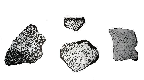 Dibujos de las cerámicas encontradas en el castro. Fuente: "Catálogo de castros cántabros. Santander"  (2004) Fraile