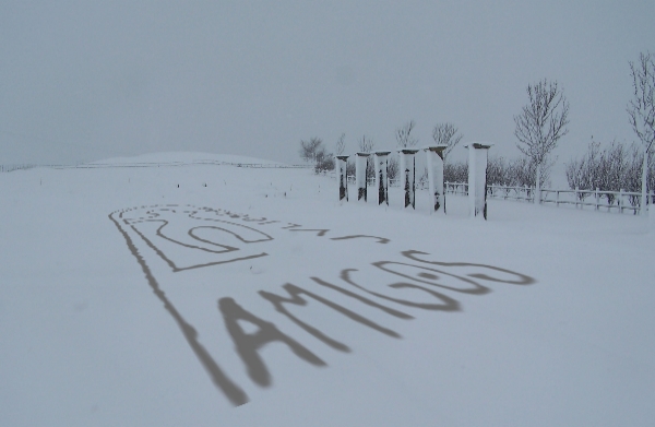 Yacimiento romano de Juliobriga tras la intensa nevada de 2005. Fuente: Miguel L&oacute;pez Cadavieco