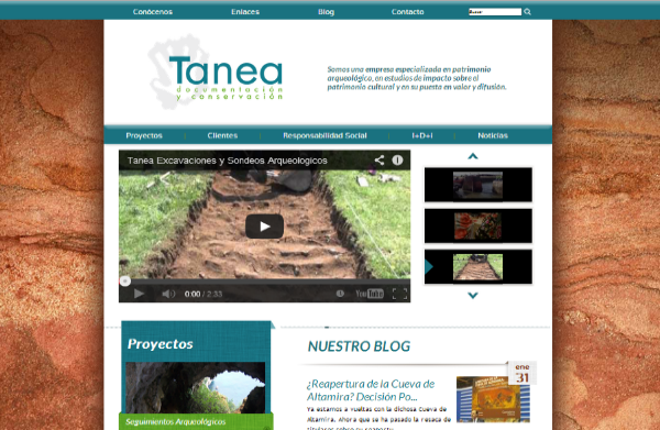 Web coorporativa de Tanea Arqueolog&iacute;a