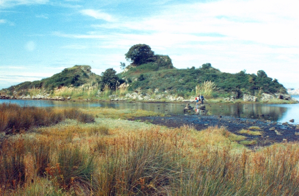 Isla de La Campanuca desde tierra firme. Fotografía: GAEM Arqueólogos