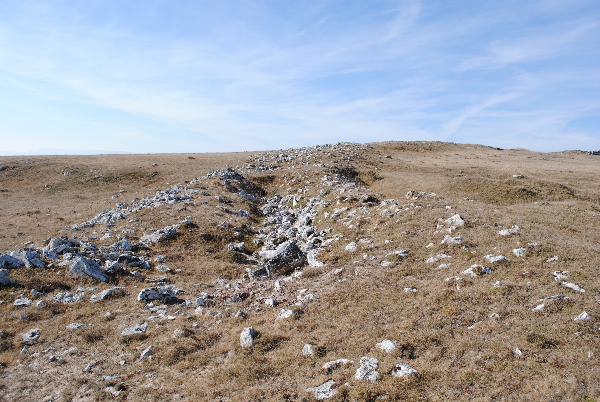 Derrumbe de muralla del campamento romano en Monte Bernorio