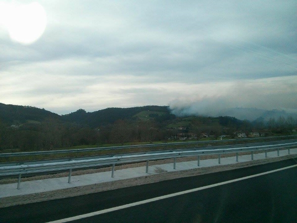 Incendio (2016) de la plantación que cubría el campamento de La Cabaña. Fotografía: Miguel López Cadavieco
