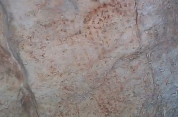 Signo serpentiforme encontrado por Alcalde del Río en la cueva de La Meaza